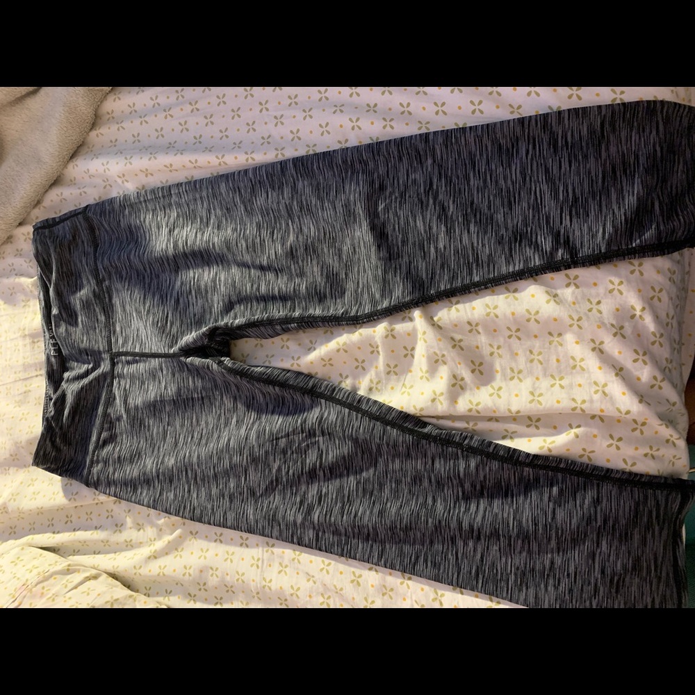 Grey and black yoga pants